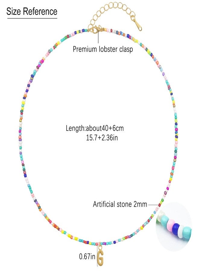 Senfour Colorful Beaded Initial Necklaces for Kids Girls, Personized Graduation Birthday Gifts - Choker Necklace for Women,Teen and Preteen Girls - Image 5